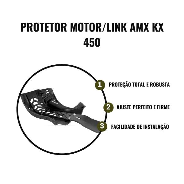 Imagem de Protetor Motor Link Amx Kawasaki Kx 450f 2024 Em Diante