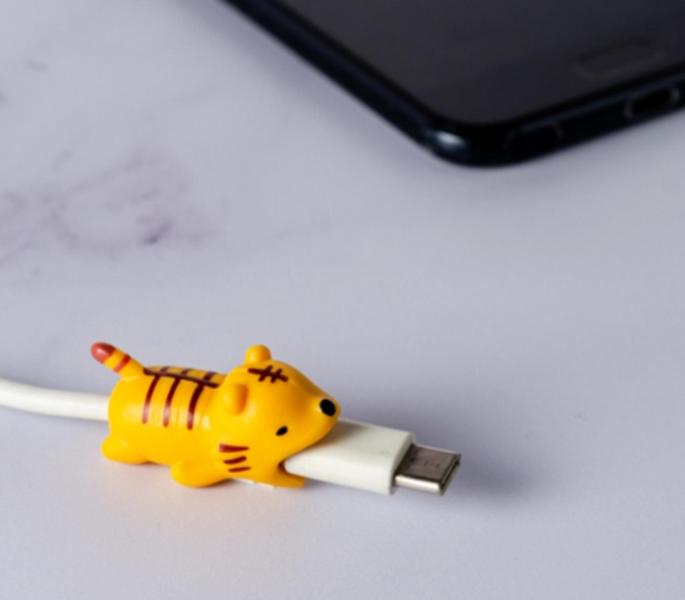 Imagem de Protetor para Cabo Usb Animais Fofos- Tigre