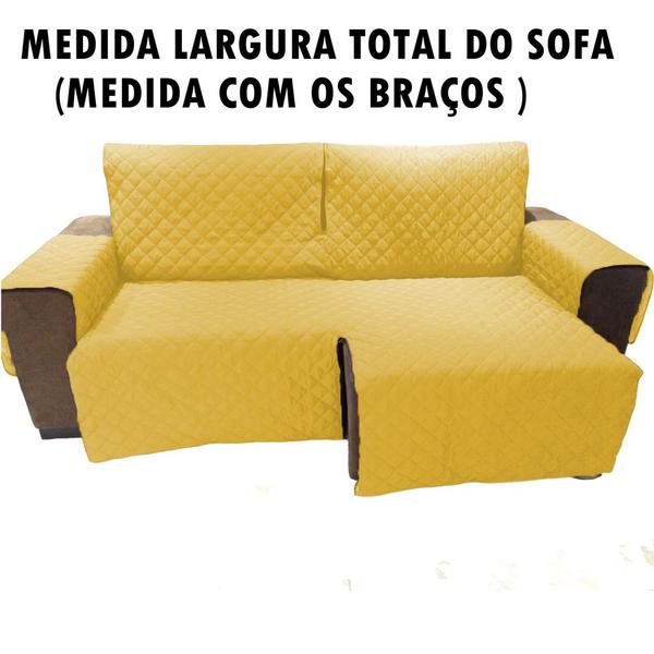 Imagem de protetor para sofa retratil 2,50 2 modulos largura total com os braços 