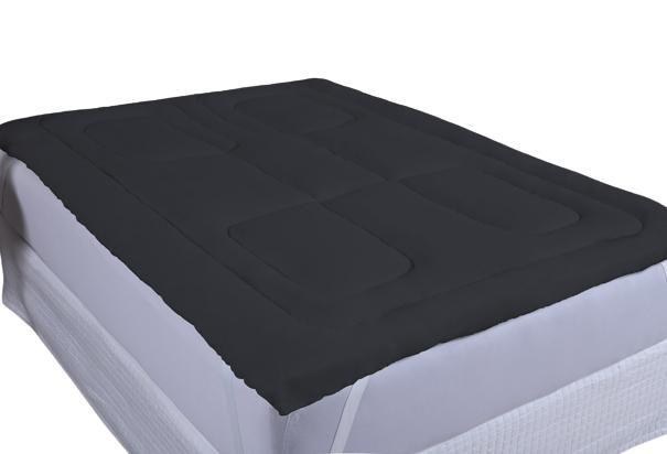 Imagem de Protetor Pillow Top Cama Casal Padrão 200 Fios Preto Macio