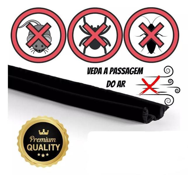 Imagem de Protetor Rolinho Veda Porta 80Cm Impermeável Cor Preto