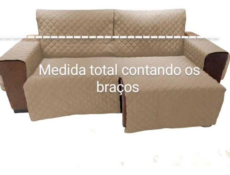 Imagem de Protetor Sofá 2.50m(medindo Com Braços)2 Modulos Retratil e reclinavel - bege - RJ ENXOVAIS