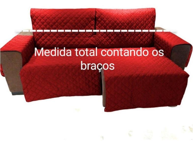 Imagem de Protetor Sofá 2.50m(medindo Com Braços)2 Modulos Retratil e reclinavel - vermelho - RJ ENXOVAIS