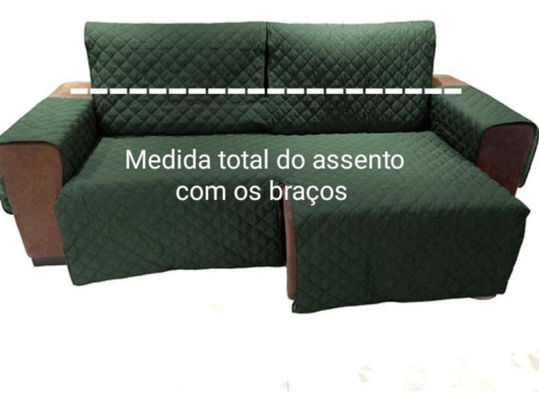 Imagem de Protetor Sofá 2.70m(medindo Com Braços)2 Modulos Retratil e reclinavel - verde escuro