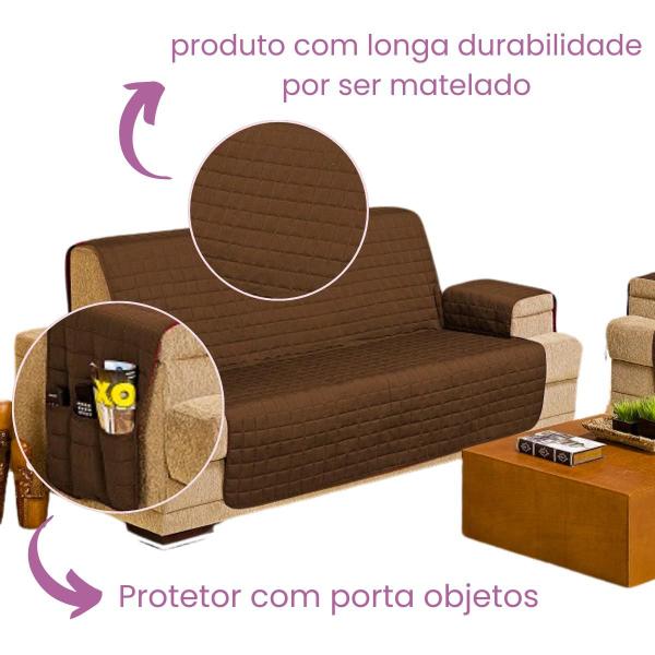 Imagem de Protetor sofa dupla face 3 e 2 lugares