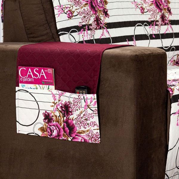 Imagem de Protetor Sofa Estampado Isabela 2 E 3 Lugares - Floral Vinho 