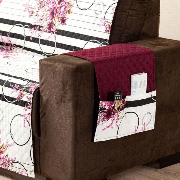 Imagem de Protetor Sofa Estampado Isabela 2 E 3 Lugares - Floral Vinho 