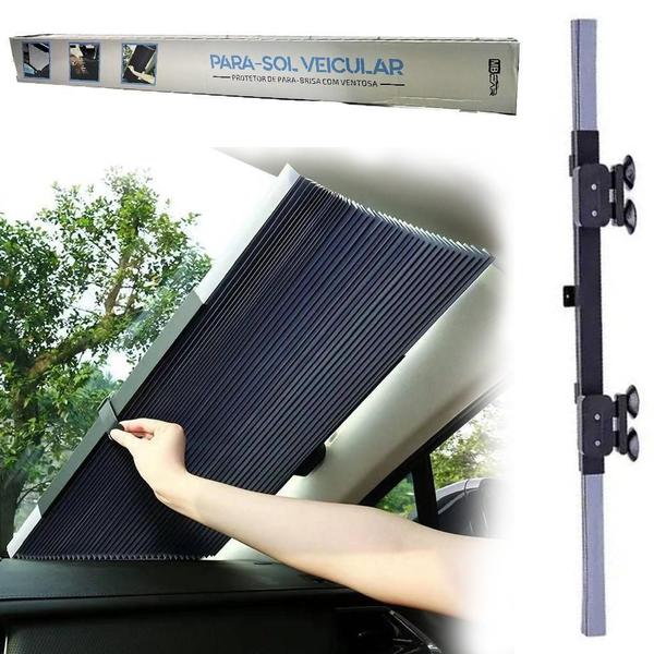 Imagem de Protetor Solar Automotivo p/ Para-brisa 75x65cm Prata