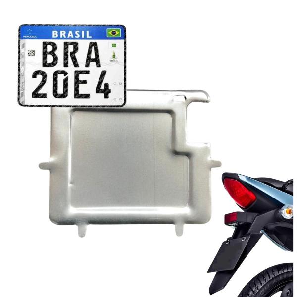 Imagem de Protetor Suporte De Placa Mercosul Universal de Moto Moldura Padrão Novo Honda YAMAHA