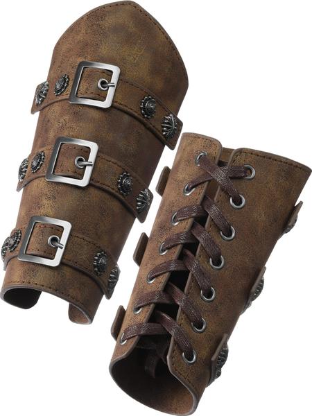 Protetores de braço SATINIOR Medieval Faux Leather Bronze 2 peças Imagem de Protetores de braço SATINIOR Medieval Faux Leather Bronze 2 peças
