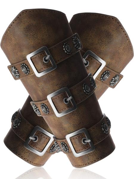 Imagem de Protetores de braço SATINIOR Medieval Faux Leather Bronze 2 peças