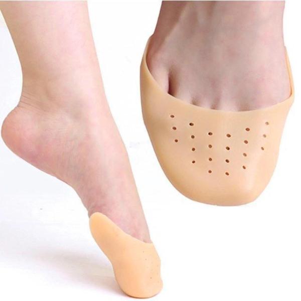 Imagem de Protetores De Dedo Do Pé De Silicone Respirável 2 Pçs Macio Antepé Almofada Ballet Toe Caps