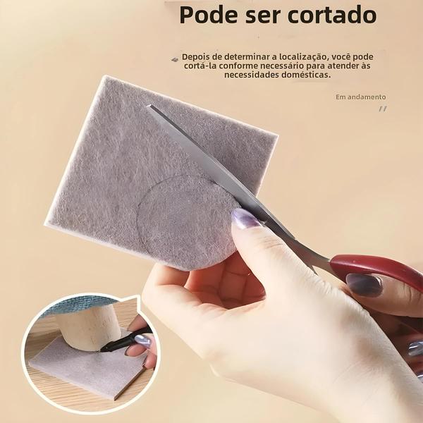 Imagem de Protetores de Feltro Autoadesivos para Pernas de Cadeira - 3mm de Espessura - Antiderrapantes