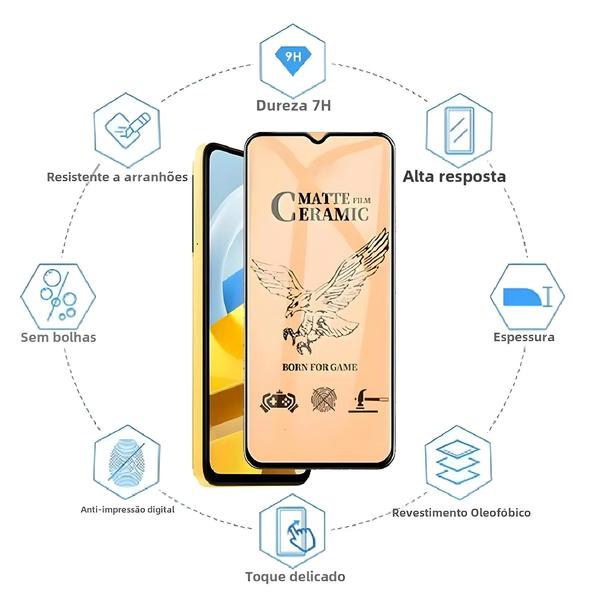 Imagem de Protetores De Tela De Cerâmica Fosca 4 Peças Para POCO X6 pro X5 X3 GT F6 pro F5 F4 F3 C65 C40 M6 M5