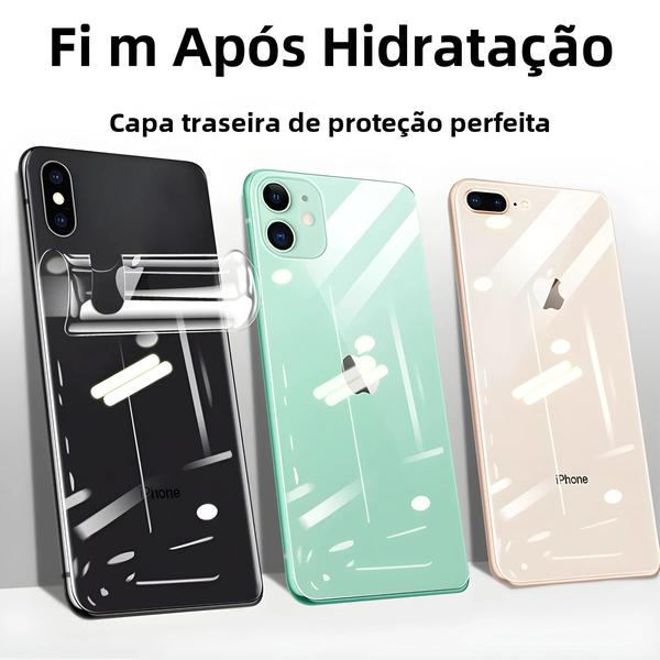 Imagem de Protetores De Tela De Hidrogel Para iPhone 11 12 13 14 15 16 pro Max plus Filme Traseiro Não É Vidro