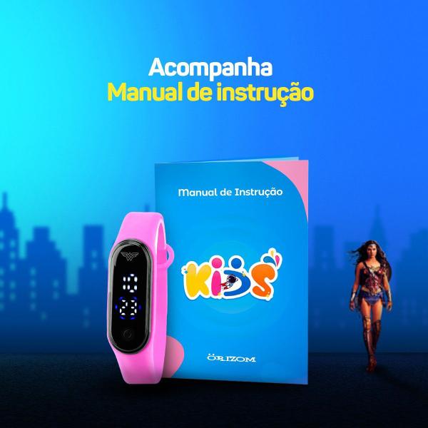 Imagem de Prova dagua relogio digital copo mulher maravilha infantil qualidade premium adolescente menina data