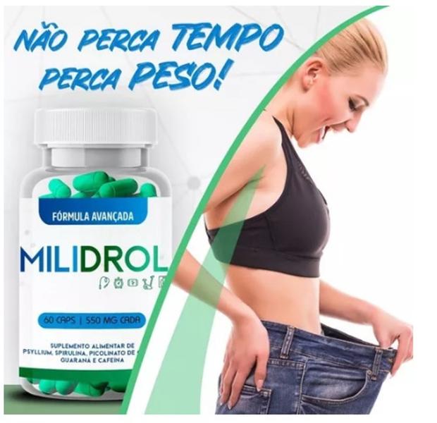 Imagem de Psílio, Spirulina, Picolinato de Cromo Emagrecer e Perder Barriga - Milidrol Cáps 60Cáps