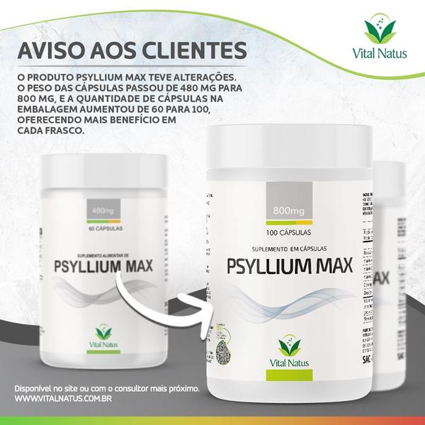 Imagem de Psyllium Max 800mg - 100 Caps - Vital Natus