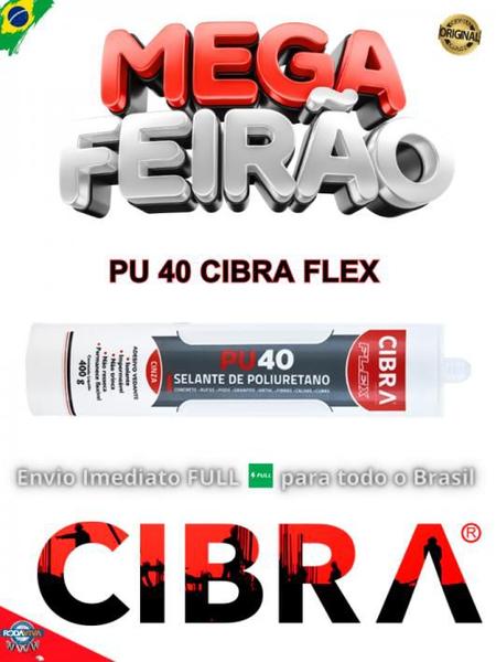 Imagem de Pu 40 Cola Selante De Poliuretano Cibra Flex 400g Kit c/2 unid. Branco / Cinza / Preto