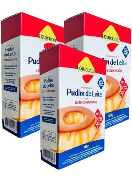 Pudim de Leite sabor Leite Condensado com Calda Pronta Zero Açúcar Lowçucar contendo 3 caixinhas de 135g cada Imagem de Pudim de Leite sabor Leite Condensado com Calda Pronta Zero Açúcar Lowçucar contendo 3 caixinhas de 135g cada