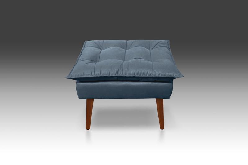 Imagem de Puf Opala Suede Azul turquesa -Modena Decor