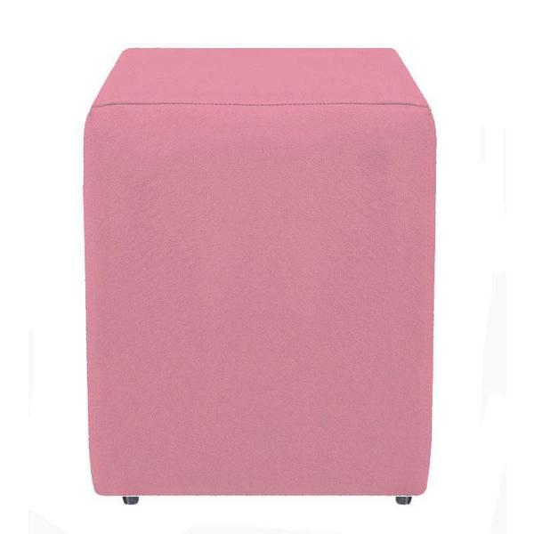 Imagem de Puf Puf Banqueta Cubo Quadrado Decorativo Suede Rosê