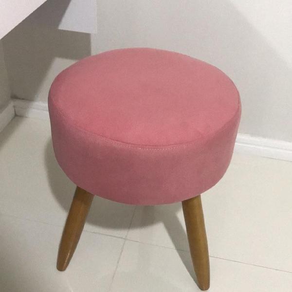 Imagem de Puf, Puff Para Sala Pé Palito Suede Rosê 50 Cm Altura