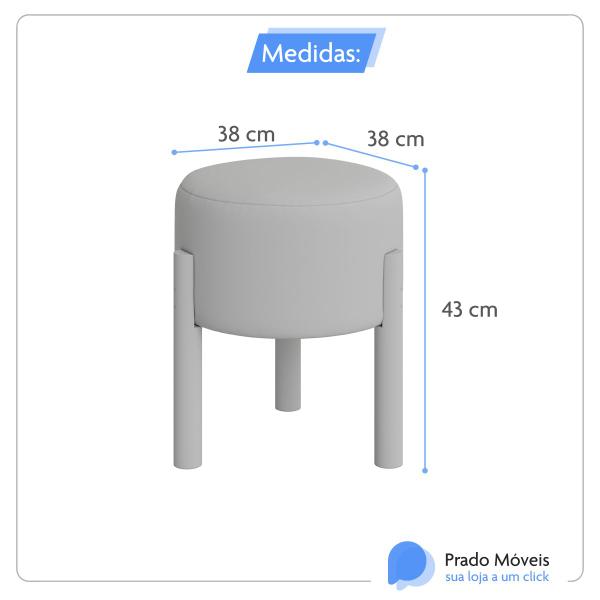 Imagem de Puf Unitario tecido em linho pes de madeira maciça 