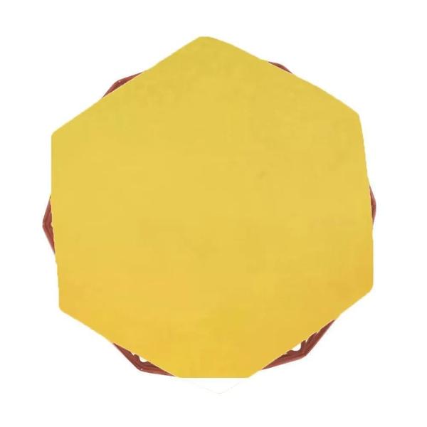 Imagem de Puff Aramado Bronze Assento Hexagonal Suede Amarelo