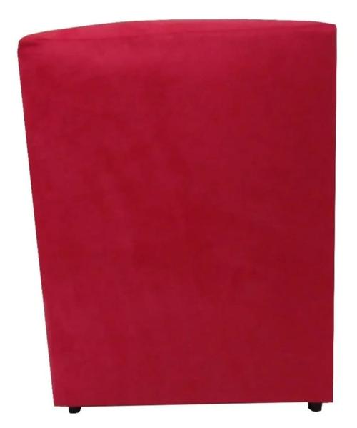 Imagem de Puff Assento Poltrona Decoração Quadrado Em Suede - 45 x 34 x 34 - Vermelho