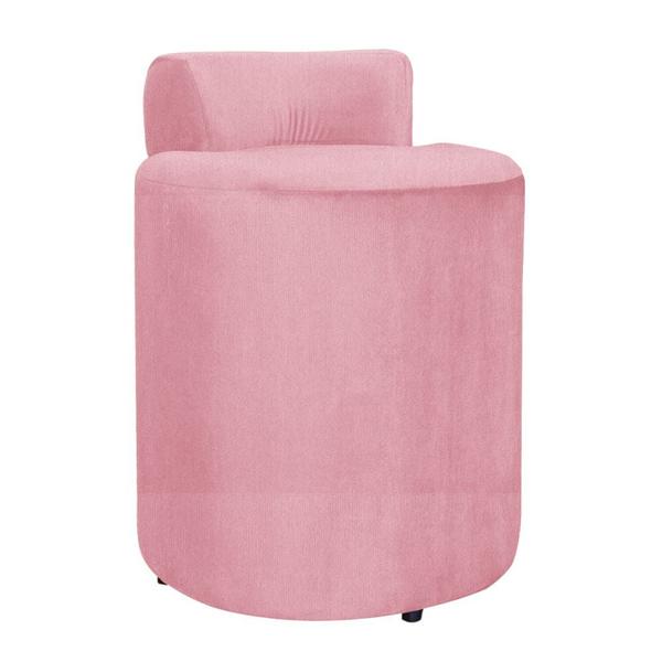 Imagem de Puff Athena Decorativo Quarto Suede Rosa - Belliv Decor