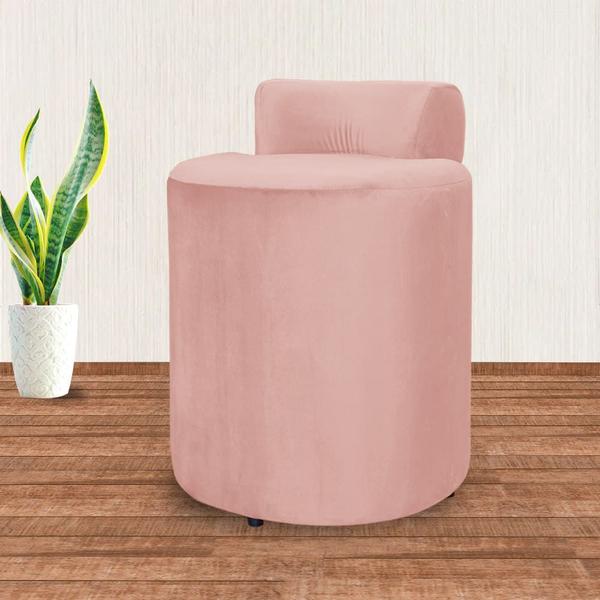 Imagem de Puff Athena Quarto Veludo Rosa - Vallisa Decor