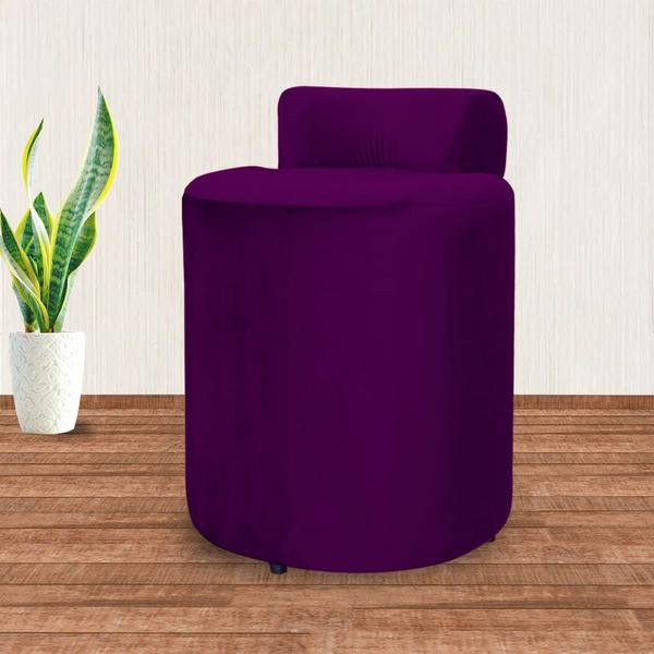 Imagem de Puff Athena Quarto Veludo Roxo - Vallisa Decor