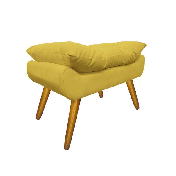 Imagem de Puff Banco Decorativo Pés Palito Para Sala de Estar Karen Corano Amarelo - DL Decor