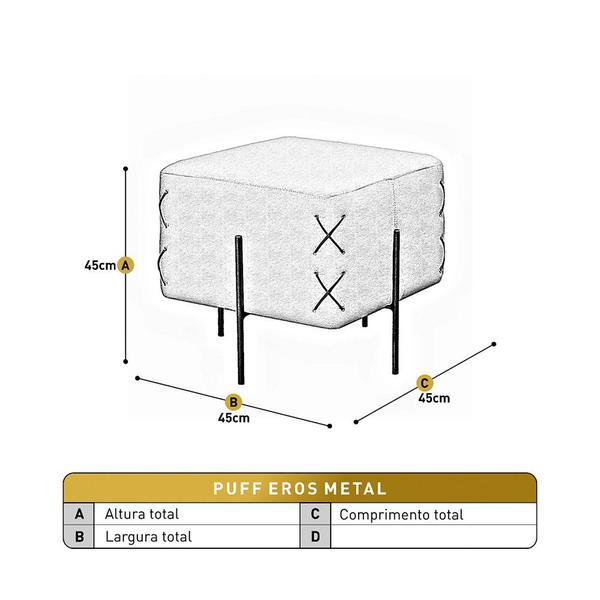 Imagem de Puff Banqueta Castellar Eros Luxo Móbile