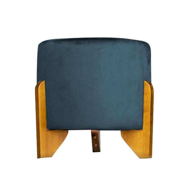 Imagem de Puff Banqueta Catar Luxo Decorativo  - Suede Azul Marinho 