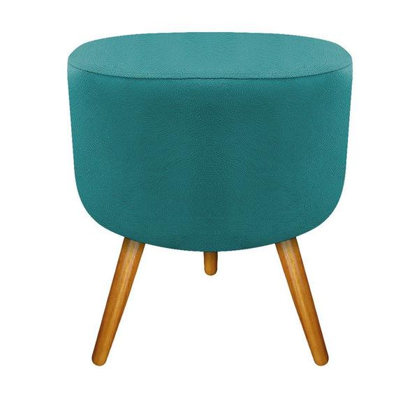 Imagem de Puff Banqueta Decorativa Carol Palito Mel Sala de Estar Quarto Suede Azul Turquesa - DAMAFFÊ MÓVEIS