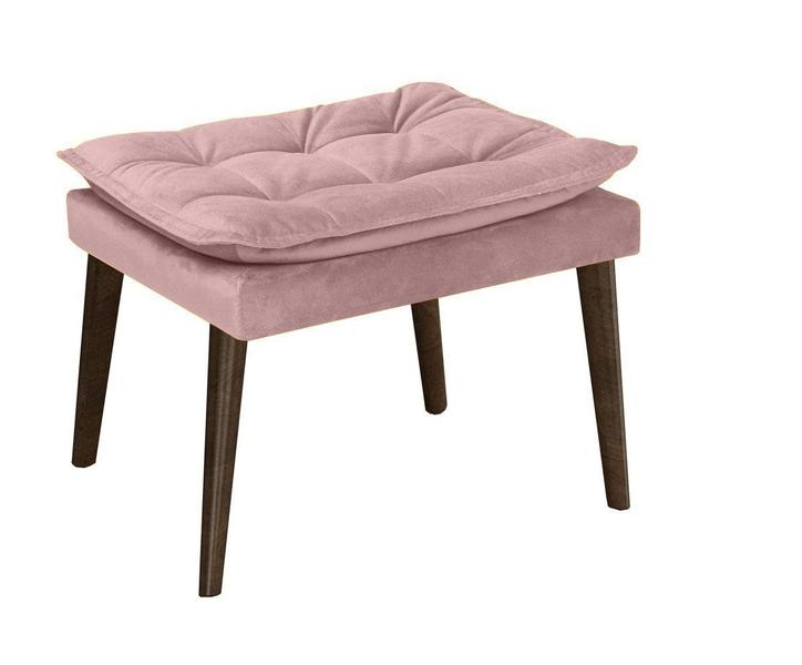 Imagem de Puff Banqueta Decorativa Para Sala E Quarto Opala Suede Rosa  -DL DECOR