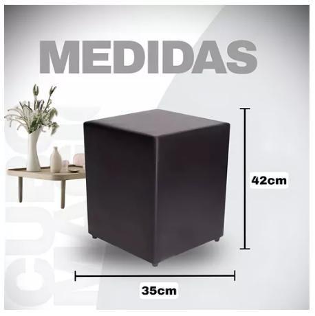 Imagem de Puff Banqueta Decorativo Cubo Sala Quarto Couro Eco Novidade