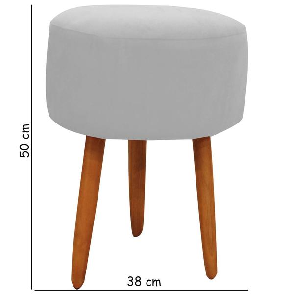 Imagem de Puff Banqueta Decorativo Redondo Sala Recepção Pés Palito Suede 50 Cm Eli Móveis 