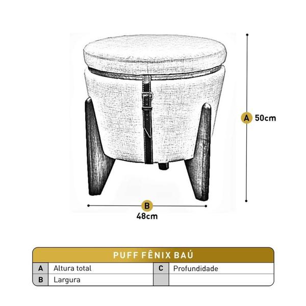 Imagem de Puff Banqueta Fênix Baú Mesa Design Moderno