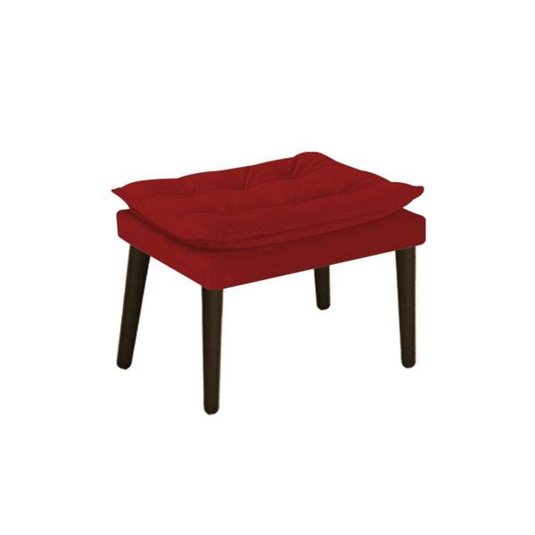 Imagem de Puff Banqueta Fenzzi Palito Tabaco Suede Vermelho - KDAcanto Móveis