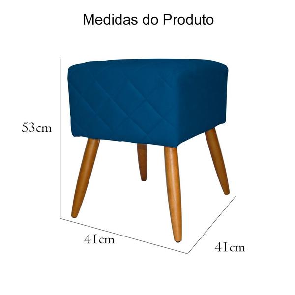 Imagem de Puff Banqueta Isabela Suede Azul Royal - Malta Decor