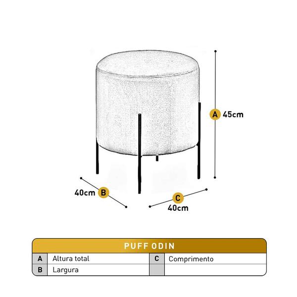 Imagem de Puff Banqueta Linho Odim Luxo Castellar Móbile