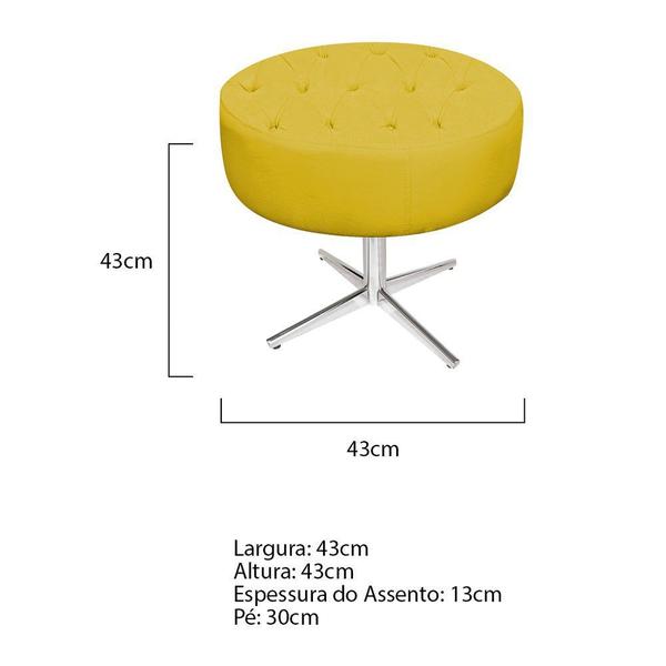 Imagem de Puff Banqueta Nanda Base Giratória de Metal Suede Amarelo - KDAcanto Móveis