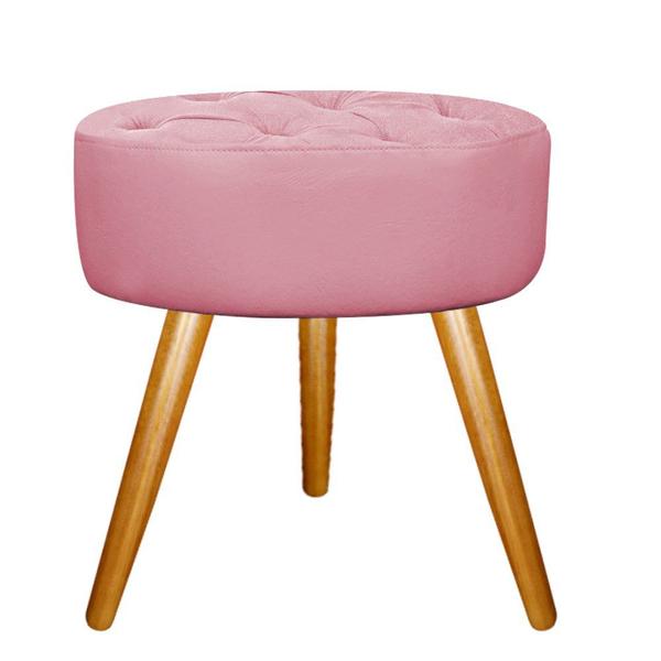 Imagem de Puff Banqueta Nanda Palito Mel Decor Sala de Espera Quarto Suede Rosa Bebê - DAMAFFÊ MÓVEIS