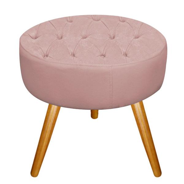 Imagem de Puff Banqueta Nanda Palito Mel Decor Sala de Espera Quarto Suede Rosê - DAMAFFÊ MÓVEIS