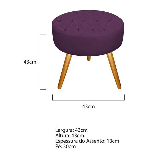 Imagem de Puff Banqueta Nanda Palito Mel Decor Sala de Espera Quarto Suede Roxo - KDAcanto Móveis