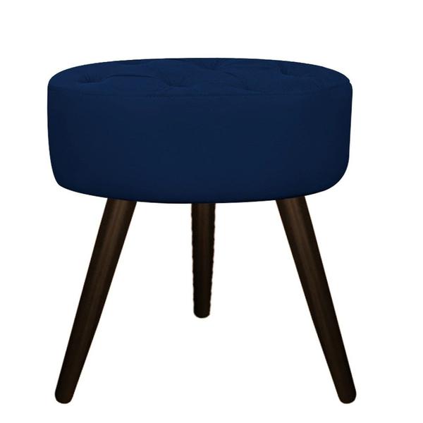 Imagem de Puff Banqueta Nanda Palito Tabaco Decor Sala de Espera Quarto Suede Azul Marinho - KDAcanto Móveis