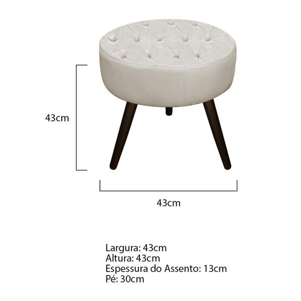 Imagem de Puff Banqueta Nanda Palito Tabaco Decor Sala de Espera Quarto Suede Bege - KDAcanto Móveis